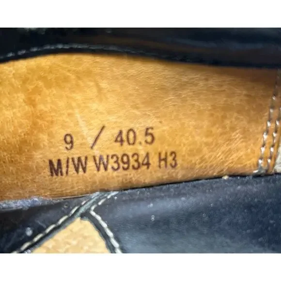 Born (BOC) Shoe Slip On Clogs-#W3934 Black Leather Chunky Round Toe-Women 9 - Picture 5 of 6